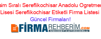 İsim+Sıralı+Sereflikochisar+Anadolu+Ogretmen+Lisesi+Sereflikochisar+Etiketli+Firma+Listesi Güncel+Firmaları!