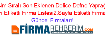 İsim+Sıralı+Son+Eklenen+Delice+Defne+Yaprağı+Firmaları+Etiketli+Firma+Listesi2.Sayfa+Etiketli+Firma+Listesi Güncel+Firmaları!