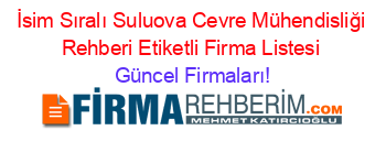 İsim+Sıralı+Suluova+Cevre+Mühendisliği+Rehberi+Etiketli+Firma+Listesi Güncel+Firmaları!