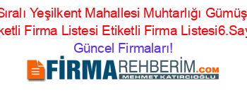 İsim+Sıralı+Yeşilkent+Mahallesi+Muhtarlığı+Gümüşhane+Etiketli+Firma+Listesi+Etiketli+Firma+Listesi6.Sayfa Güncel+Firmaları!