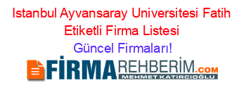 Istanbul+Ayvansaray+Universitesi+Fatih+Etiketli+Firma+Listesi Güncel+Firmaları!