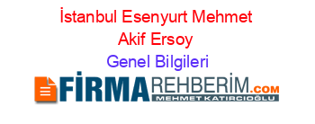 İstanbul+Esenyurt+Mehmet+Akif+Ersoy Genel+Bilgileri