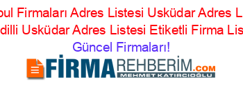 Istanbul+Firmaları+Adres+Listesi+Usküdar+Adres+Listesi+Kandilli+Usküdar+Adres+Listesi+Etiketli+Firma+Listesi Güncel+Firmaları!