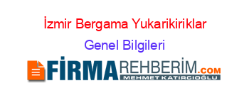İzmir+Bergama+Yukarikiriklar Genel+Bilgileri