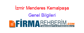 İzmir+Menderes+Kemalpaşa Genel+Bilgileri