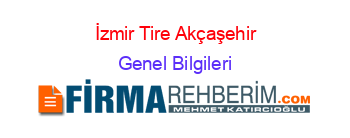 İzmir+Tire+Akçaşehir Genel+Bilgileri