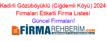 Kadirli+Gözüböyüklü+(Ciğdemli+Köyü)+2024+Firmaları+Etiketli+Firma+Listesi Güncel+Firmaları!