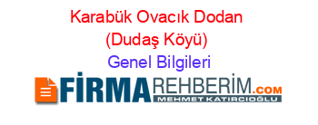 Karabük+Ovacık+Dodan+(Dudaş+Köyü) Genel+Bilgileri