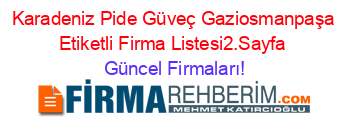 Karadeniz+Pide+Güveç+Gaziosmanpaşa+Etiketli+Firma+Listesi2.Sayfa Güncel+Firmaları!
