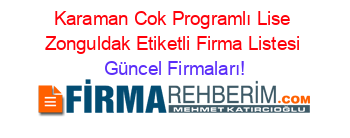 Karaman+Cok+Programlı+Lise+Zonguldak+Etiketli+Firma+Listesi Güncel+Firmaları!