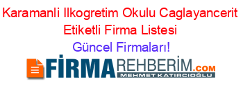 Karamanli+Ilkogretim+Okulu+Caglayancerit+Etiketli+Firma+Listesi Güncel+Firmaları!
