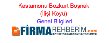 Kastamonu+Bozkurt+Boşnak+(İlişi+Köyü) Genel+Bilgileri