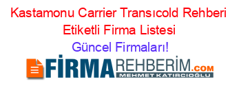 Kastamonu+Carrier+Transıcold+Rehberi+Etiketli+Firma+Listesi Güncel+Firmaları!