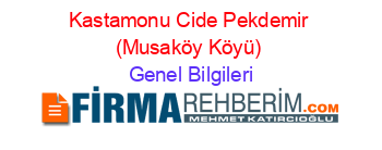 Kastamonu+Cide+Pekdemir+(Musaköy+Köyü) Genel+Bilgileri