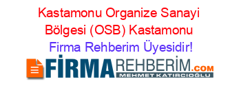 Kastamonu+Organize+Sanayi+Bölgesi+(OSB)+Kastamonu Firma+Rehberim+Üyesidir!