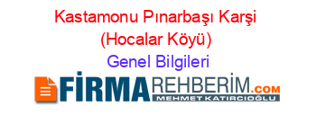 Kastamonu+Pınarbaşı+Karşi+(Hocalar+Köyü) Genel+Bilgileri