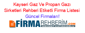 Kayseri+Gaz+Ve+Propan+Gazı+Sirketleri+Rehberi+Etiketli+Firma+Listesi Güncel+Firmaları!