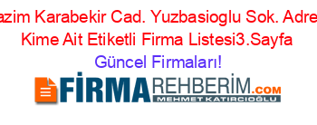 Kazim+Karabekir+Cad.+Yuzbasioglu+Sok.+Adresi+Kime+Ait+Etiketli+Firma+Listesi3.Sayfa Güncel+Firmaları!