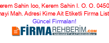 Kerem+Sahin+Ioo,+Kerem+Sahin+I.+O.+O.+04500+Sanayi+Mah.+Adresi+Kime+Ait+Etiketli+Firma+Listesi Güncel+Firmaları!