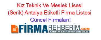 Kız+Teknik+Ve+Meslek+Lisesi+(Serik)+Antalya+Etiketli+Firma+Listesi Güncel+Firmaları!