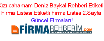 Kızılcahamam+Deniz+Baykal+Rehberi+Etiketli+Firma+Listesi+Etiketli+Firma+Listesi2.Sayfa Güncel+Firmaları!