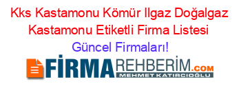 Kks+Kastamonu+Kömür+Ilgaz+Doğalgaz+Kastamonu+Etiketli+Firma+Listesi Güncel+Firmaları!