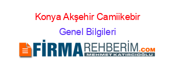 Konya+Akşehir+Camiikebir Genel+Bilgileri