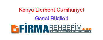 Konya+Derbent+Cumhuriyet Genel+Bilgileri