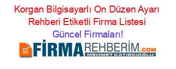 Korgan+Bilgisayarlı+On+Düzen+Ayarı+Rehberi+Etiketli+Firma+Listesi Güncel+Firmaları!