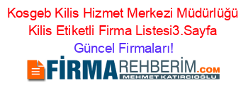 Kosgeb+Kilis+Hizmet+Merkezi+Müdürlüğü+Kilis+Etiketli+Firma+Listesi3.Sayfa Güncel+Firmaları!