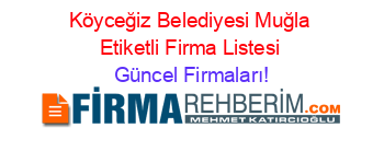 Köyceğiz+Belediyesi+Muğla+Etiketli+Firma+Listesi Güncel+Firmaları!
