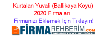 Kurtalan+Yuvali+(Ballikaya+Köyü)+2020+Firmaları+ Firmanızı+Eklemek+İçin+Tıklayın!