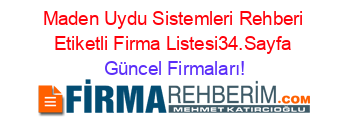 Maden+Uydu+Sistemleri+Rehberi+Etiketli+Firma+Listesi34.Sayfa Güncel+Firmaları!