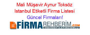 Mali+Müşavir+Aynur+Toksöz+Istanbul+Etiketli+Firma+Listesi Güncel+Firmaları!