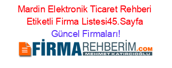 Mardin+Elektronik+Ticaret+Rehberi+Etiketli+Firma+Listesi45.Sayfa Güncel+Firmaları!