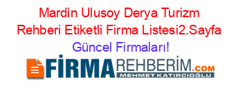 Mardin+Ulusoy+Derya+Turizm+Rehberi+Etiketli+Firma+Listesi2.Sayfa Güncel+Firmaları!