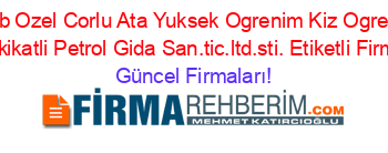 Meb+Ozel+Corlu+Ata+Yuksek+Ogrenim+Kiz+Ogrenci+Yurdu+Hakikatli+Petrol+Gida+San.tic.ltd.sti.+Etiketli+Firma+Listesi Güncel+Firmaları!