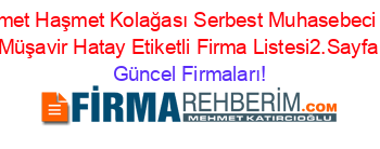Mehmet+Haşmet+Kolağası+Serbest+Muhasebeci+Mali+Müşavir+Hatay+Etiketli+Firma+Listesi2.Sayfa Güncel+Firmaları!