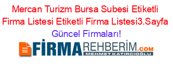 Mercan+Turizm+Bursa+Subesi+Etiketli+Firma+Listesi+Etiketli+Firma+Listesi3.Sayfa Güncel+Firmaları!