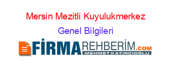 Mersin+Mezitli+Kuyulukmerkez Genel+Bilgileri