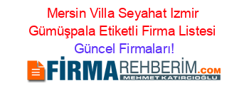Mersin+Villa+Seyahat+Izmir+Gümüşpala+Etiketli+Firma+Listesi Güncel+Firmaları!