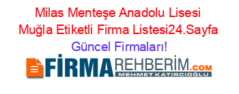 Milas+Menteşe+Anadolu+Lisesi+Muğla+Etiketli+Firma+Listesi24.Sayfa Güncel+Firmaları!