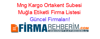 Mng+Kargo+Ortakent+Subesi+Muğla+Etiketli+Firma+Listesi Güncel+Firmaları!