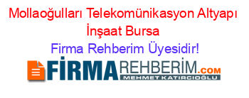 Mollaoğulları+Telekomünikasyon+Altyapı+İnşaat+Bursa Firma+Rehberim+Üyesidir!