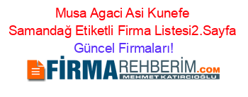 Musa+Agaci+Asi+Kunefe+Samandağ+Etiketli+Firma+Listesi2.Sayfa Güncel+Firmaları!