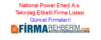 National+Power+Enerji+A.s.+Tekirdağ+Etiketli+Firma+Listesi Güncel+Firmaları!