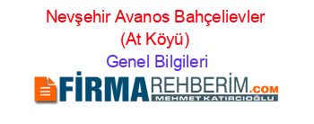 Nevşehir+Avanos+Bahçelievler+(At+Köyü) Genel+Bilgileri