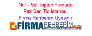 Nur+-+Sel+Toptan+Yumurta+Paz+San+Tic+İstanbul Firma+Rehberim+Üyesidir!