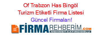 Of+Trabzon+Has+Bingöl+Turizm+Etiketli+Firma+Listesi Güncel+Firmaları!