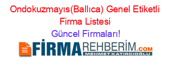 Ondokuzmayıs(Ballıca)+Genel+Etiketli+Firma+Listesi Güncel+Firmaları!